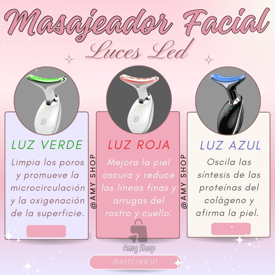 MASAJEADOR FACIAL LED + REGALO 1 SÉRUM DE PESTAÑAS